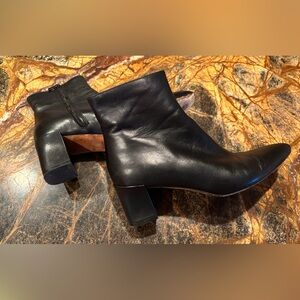Vince Black Leather Ankle Boots